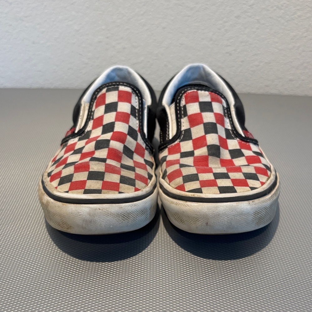 Vans Red and White Checkered Slip-Ons - Picture 4 of 7